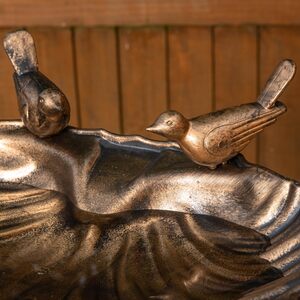Bronze Bronze Effect Garden Twin Bird Bath with Bird Sculptures shot 16981594