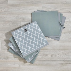 Grey Pattern / Canvas Home Source Pack of 4 Cube Canvas Fabric Storage Insert Boxes shot 17033494