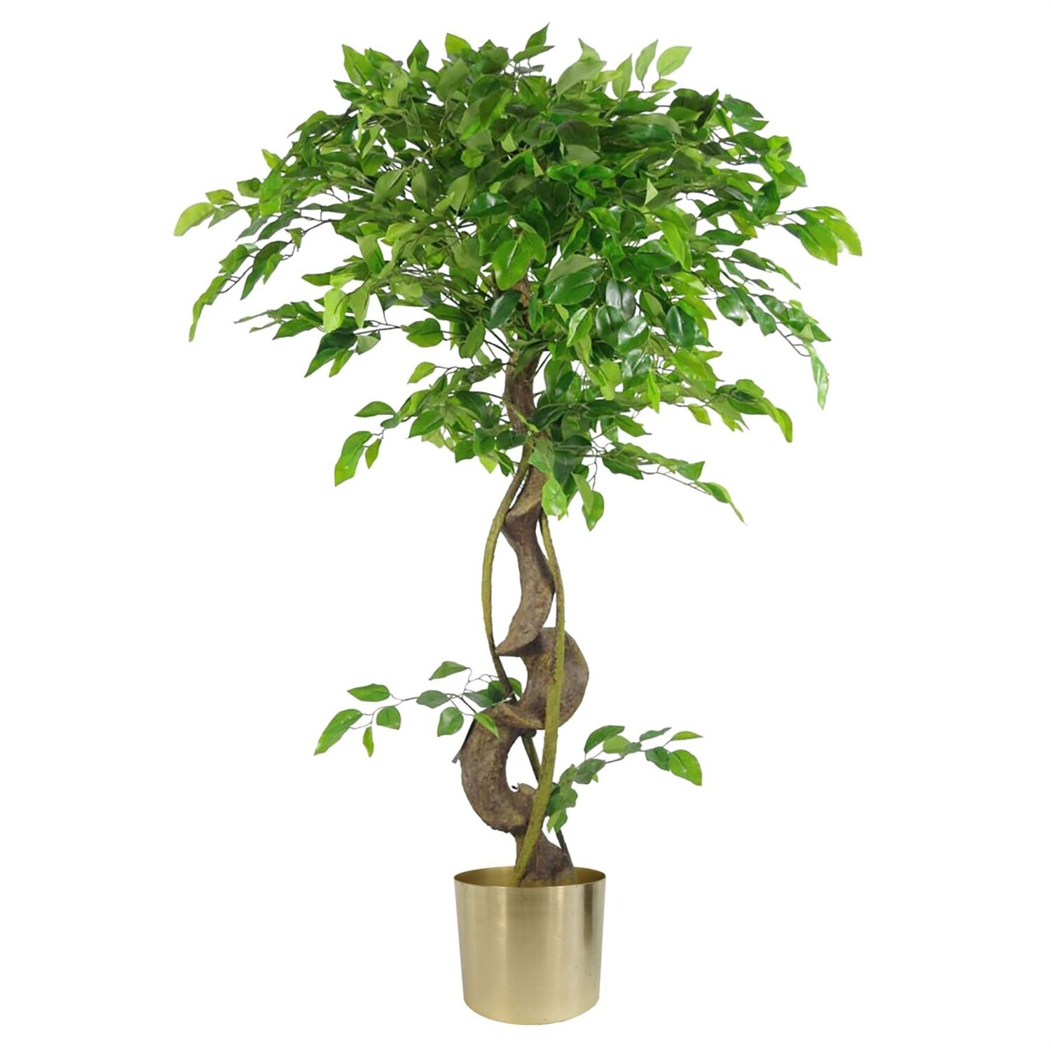120cm Artificial Tree with Twisted Trunk and Metal Planter