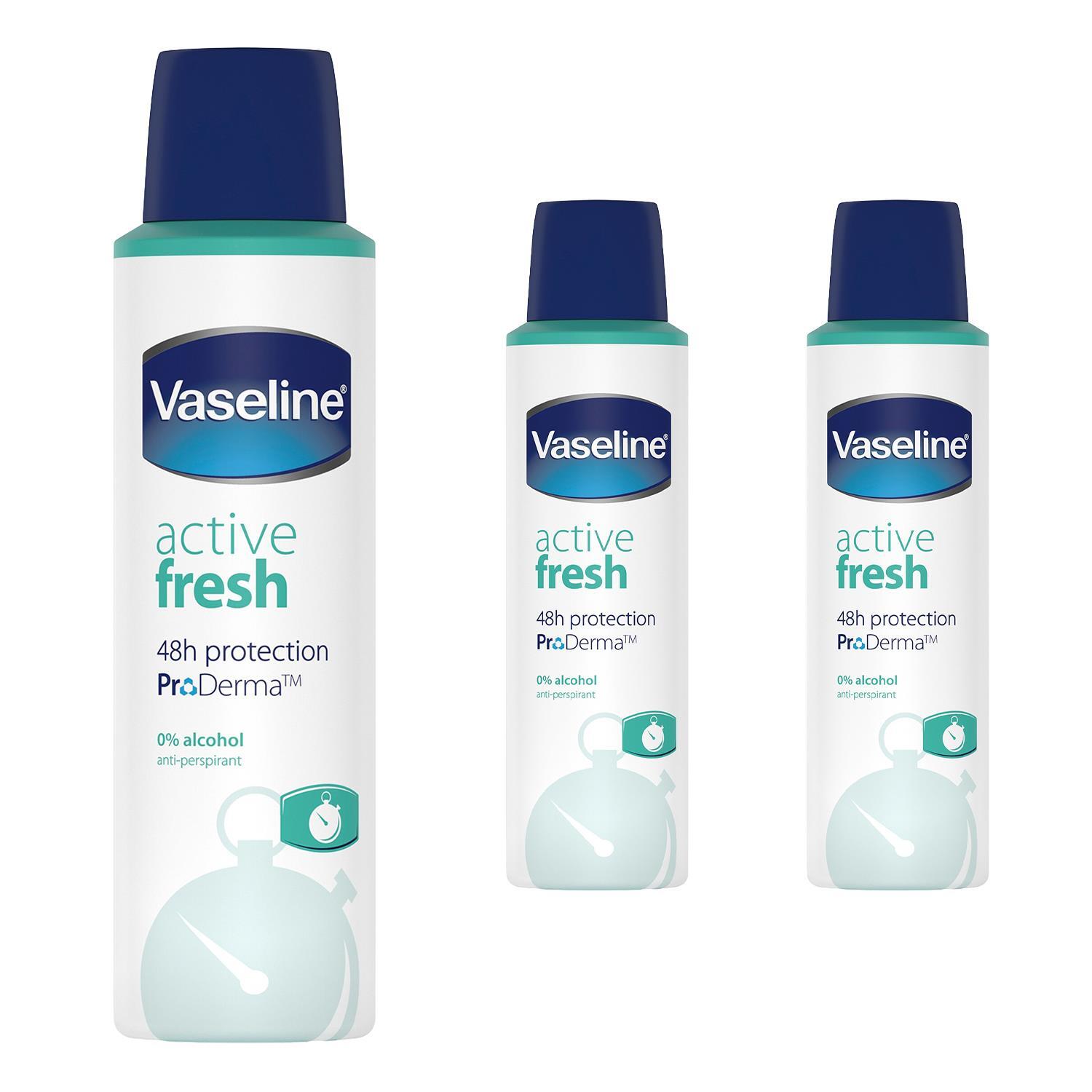 Vaseline Unisex White 48H Protection Proderma Anti-Perspirant, Active Fresh, 3 Pack, 150Ml In - Image 7