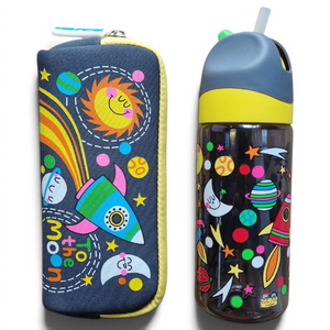 To The Moon Space Design Pencil Case & Water Bottle Gift Set