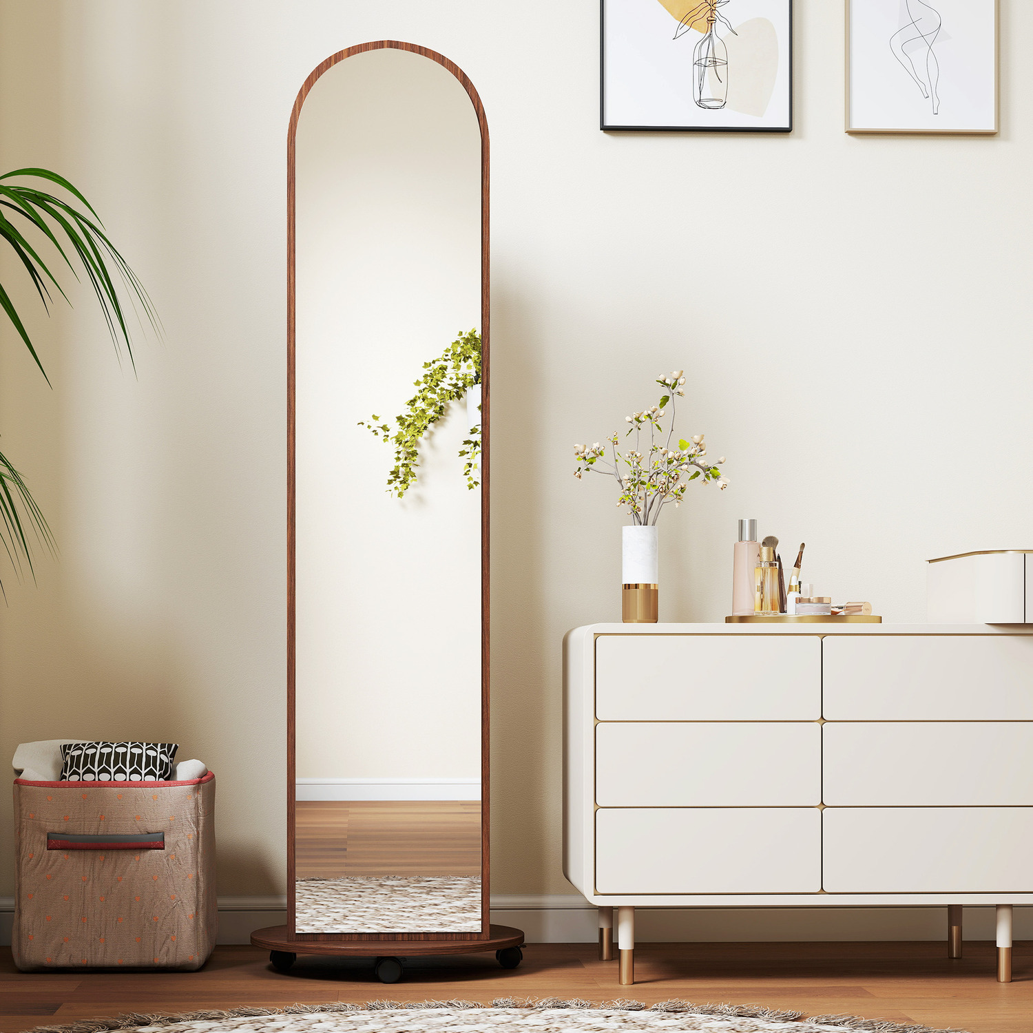 Image of HOMCOM 2-in-1 Full Length Mirror with&hellip;