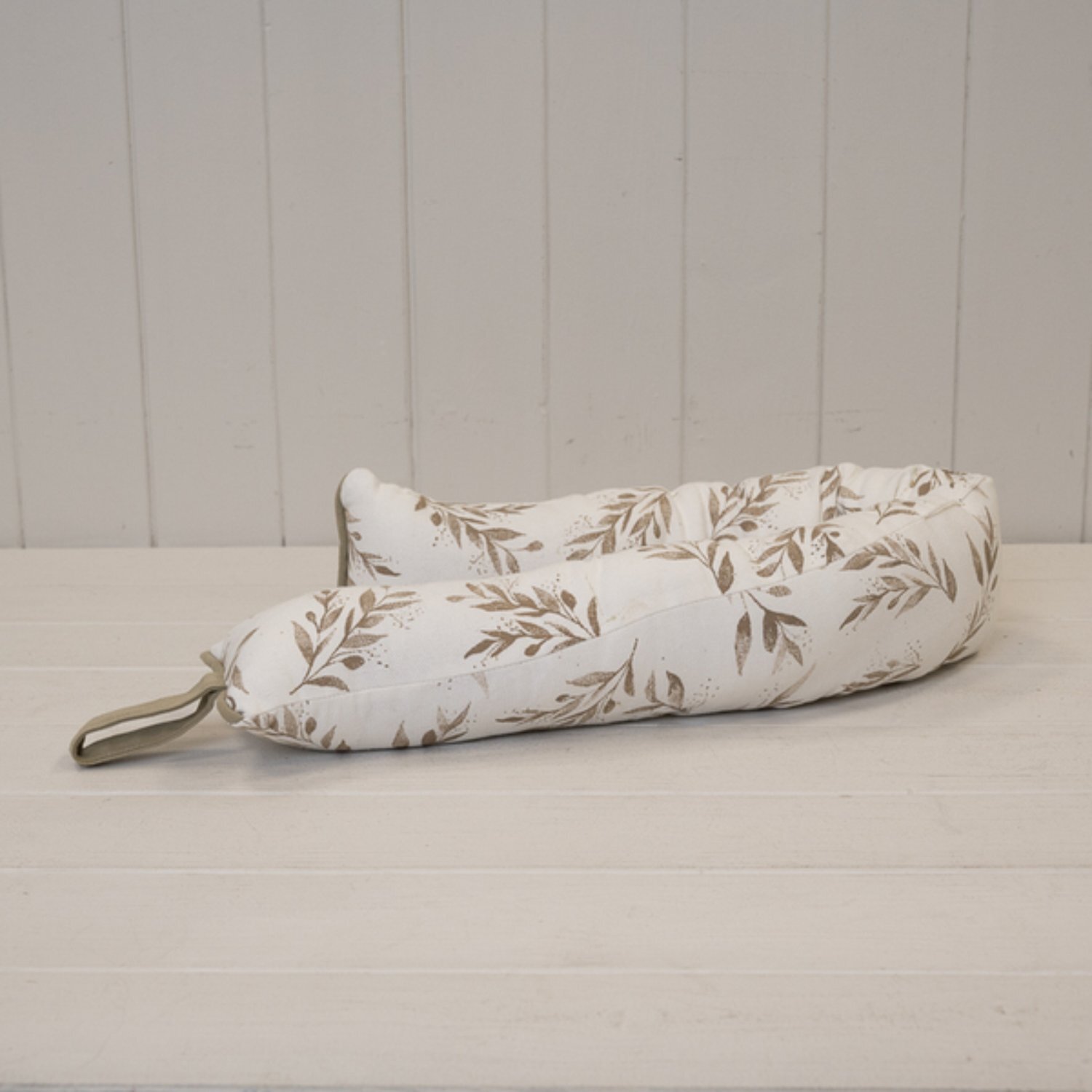 Beige Satchville Olive Draught Excluder in Sage Green - Beige