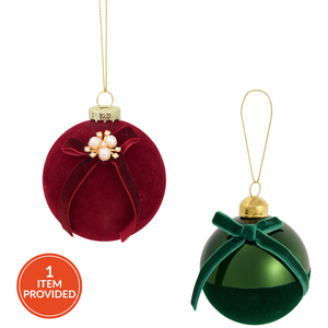 Flocked Bow Bauble