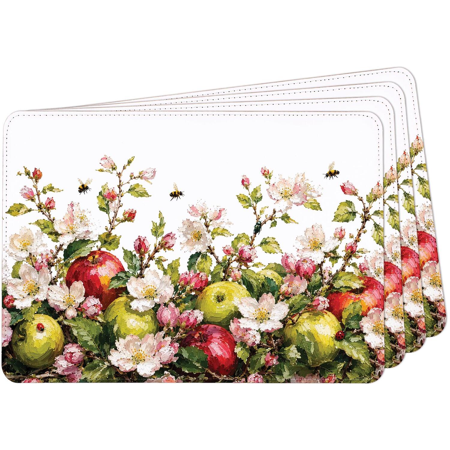 Image of Apple Blossom Faux Leather Placemats -&hellip;