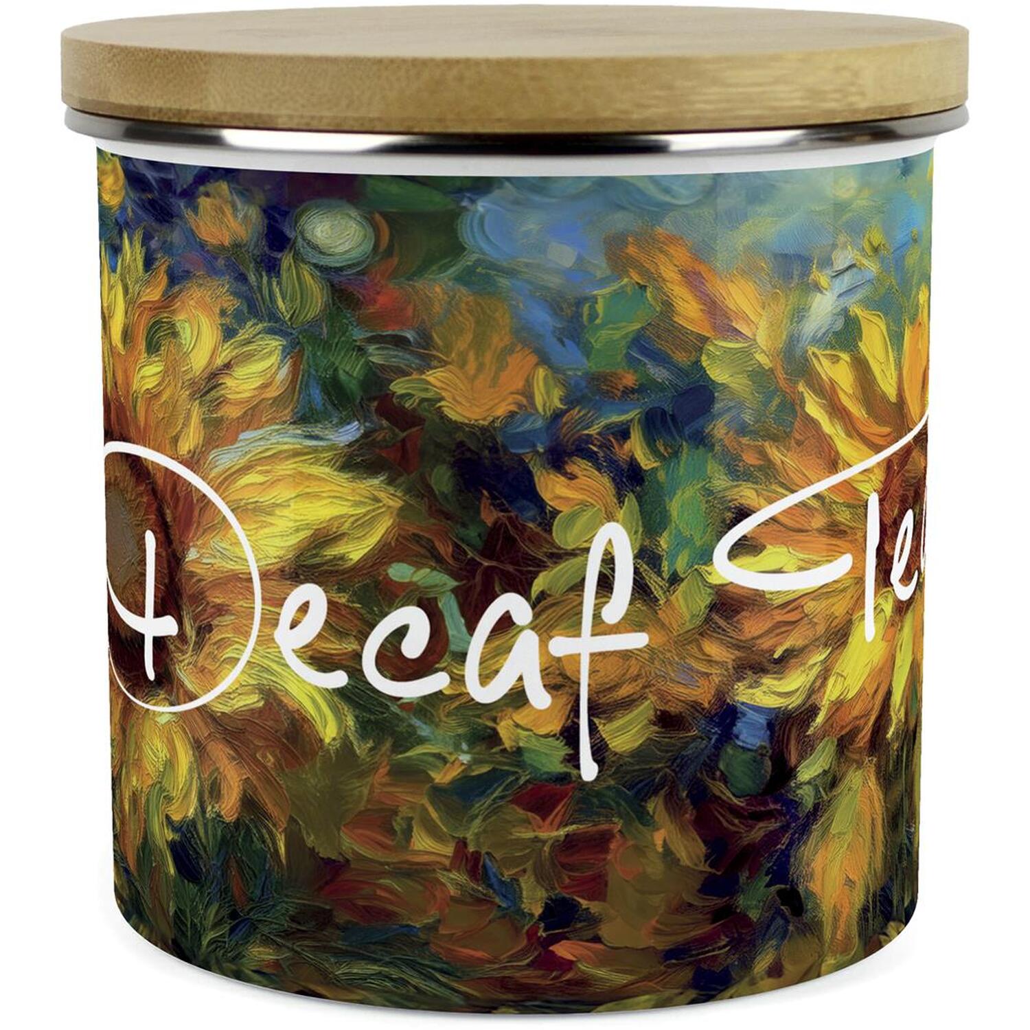 Purely Home Sunflower Impressionism Large Kitchen Storage Canister - White