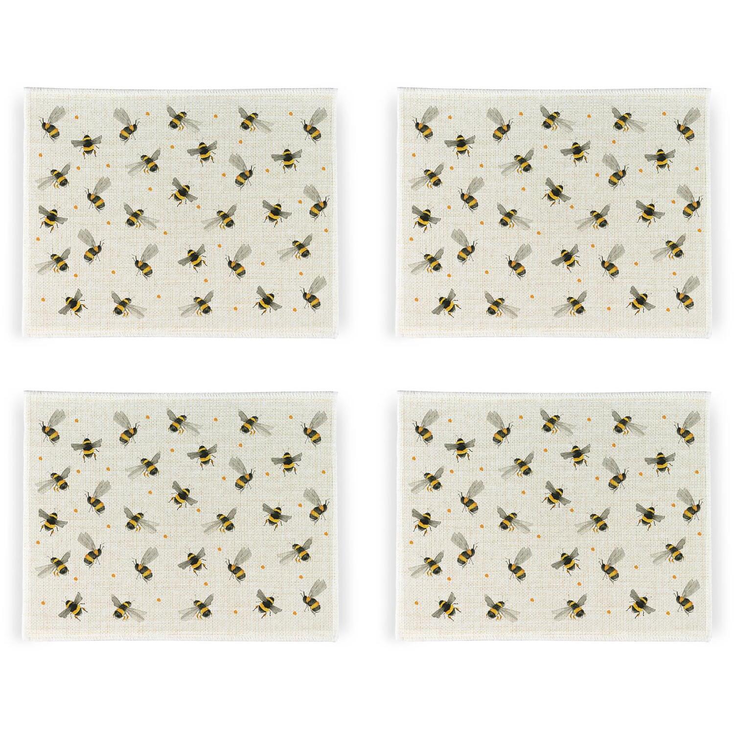 Image of Flying Bees Linen Placemats - Set&hellip;