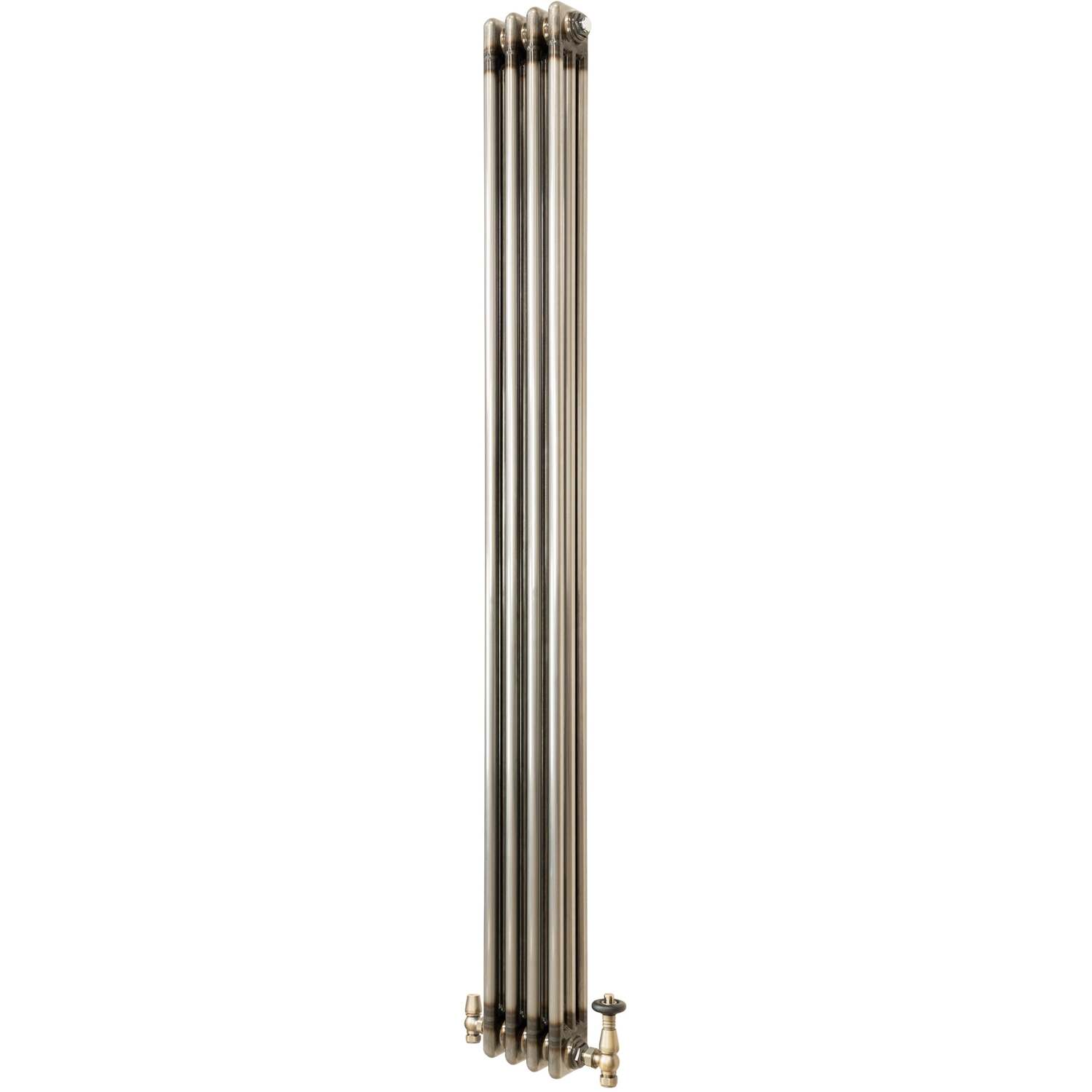Monstershop Traditional 3 Column Radiator & Valves – 1800mm x 200mm - Raw Metal in Silver - Image 3