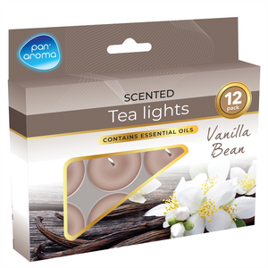Pack of 36 Vanilla Bean Scented Colour Tea-Lights