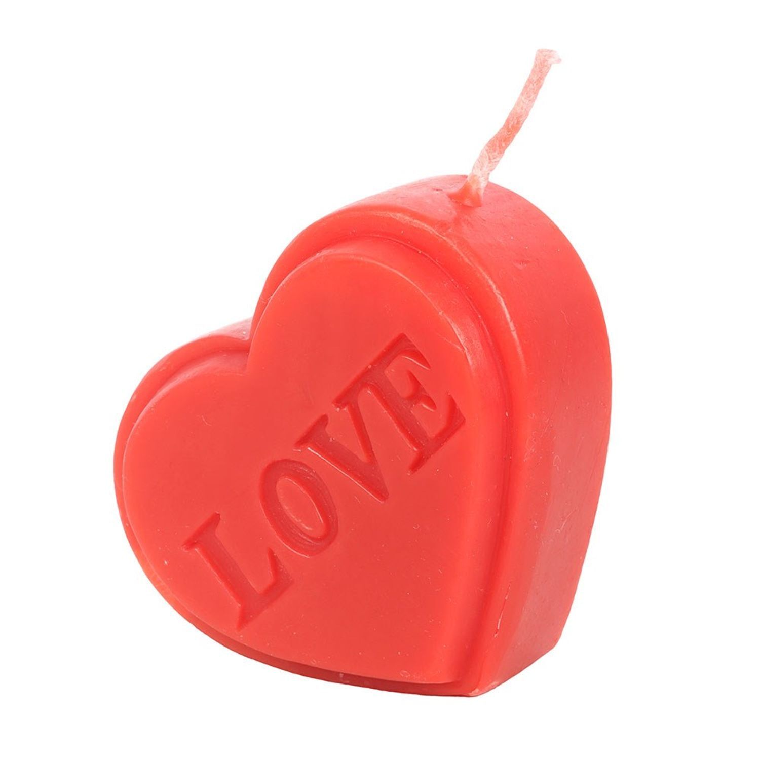 Something Different Love Heart Valentine`S Day Candle - Red