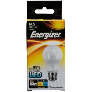 Energizer LED GLS 806lm Opal 9.2w Light Bulb E27 2700k