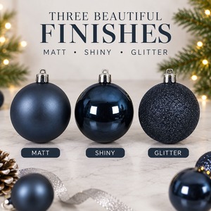 30 Midnight Blue Christmas Tree Baubles