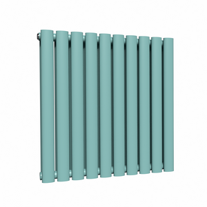 Lux Heat Oval Horizontal Coloured Radiator - Caribbean Sea - 600mm x 540mm (Double)
