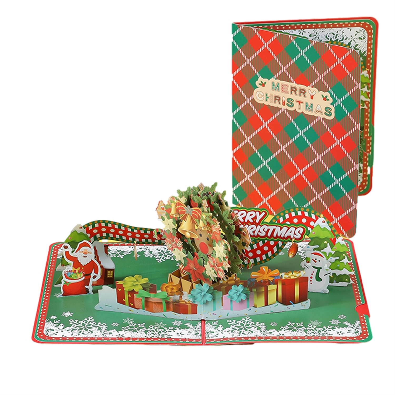  - Santa Wreath Of Joy Pop Up Christmas Card - Image 3