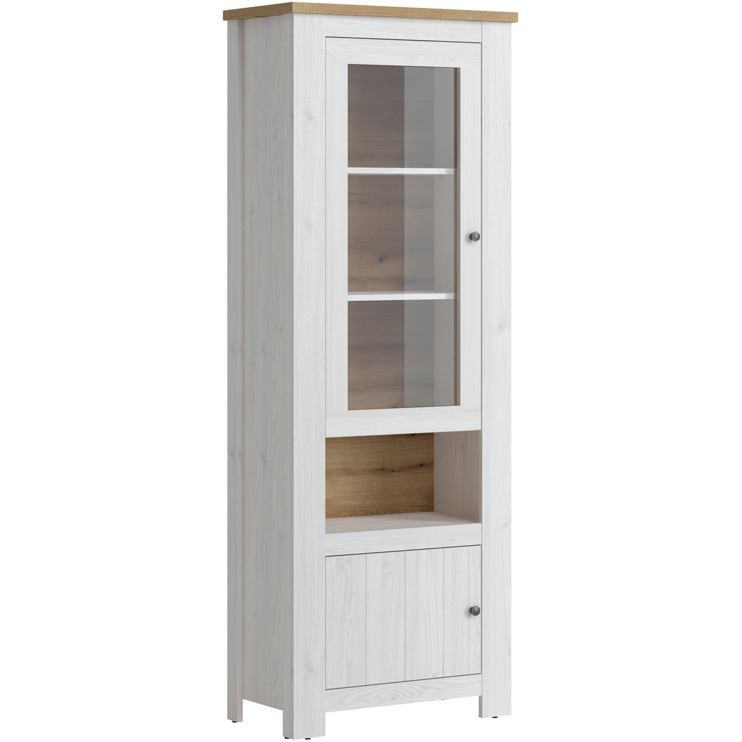 Furniture to Go Celesto 2 Door Display Cabinet - White Oak Finish - Image 4