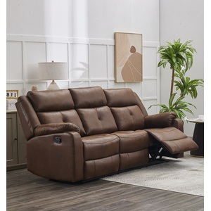 Colorado Brown Fabric Reclining 3 Seater Sofa