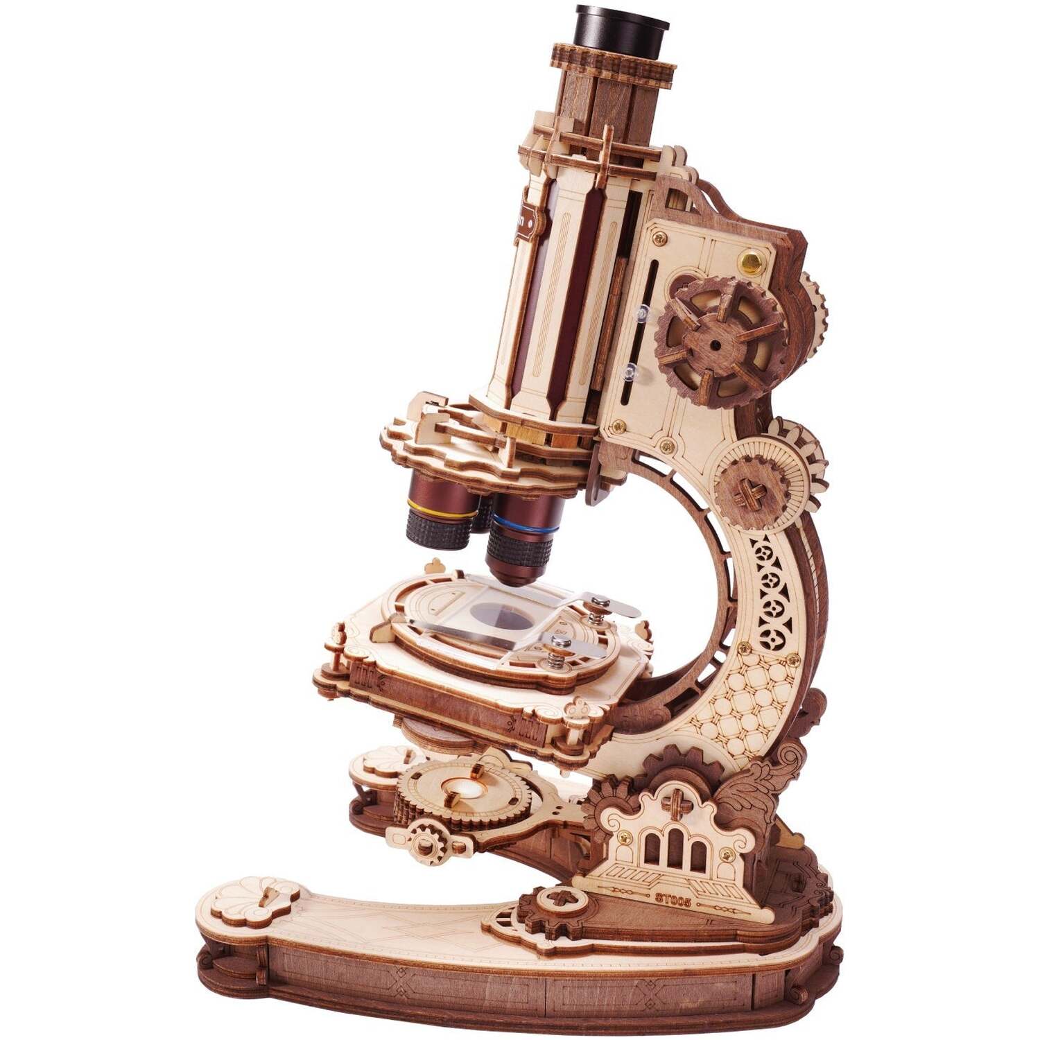 ROKR Microscope Mechanical Wooden 3D Puzzle Model Kit ST005 - Image 2