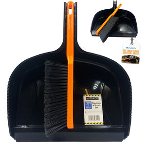 Large Trade Strong Dustpan and Brush Set Heavy Duty Large Capacity Workshop Sweeper