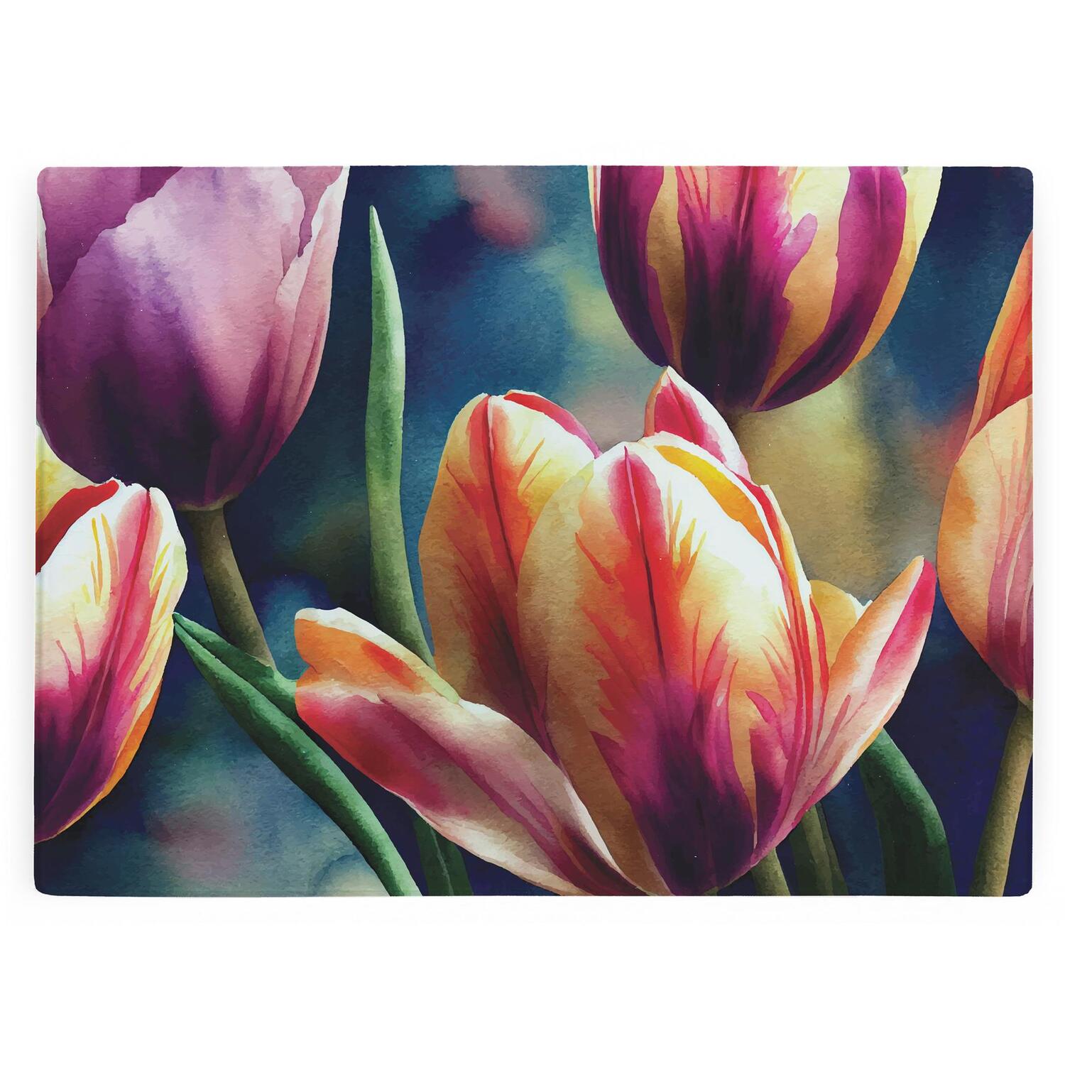 Image of Vivid Tulips Large Smooth Glass Worktop&hellip;