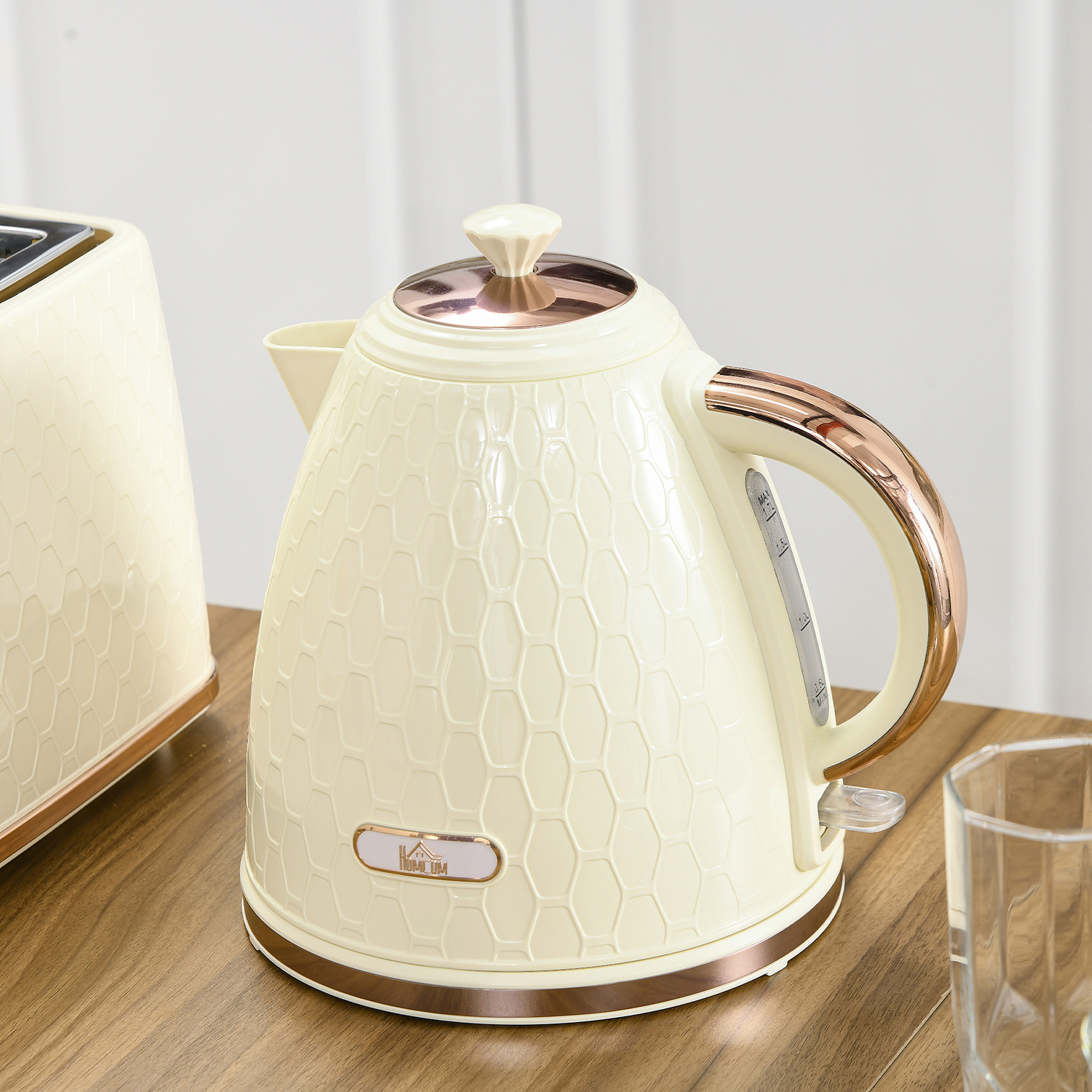 HOMCOM - Electric Kettle - 1.7L - 3KW - Beige - Image 2