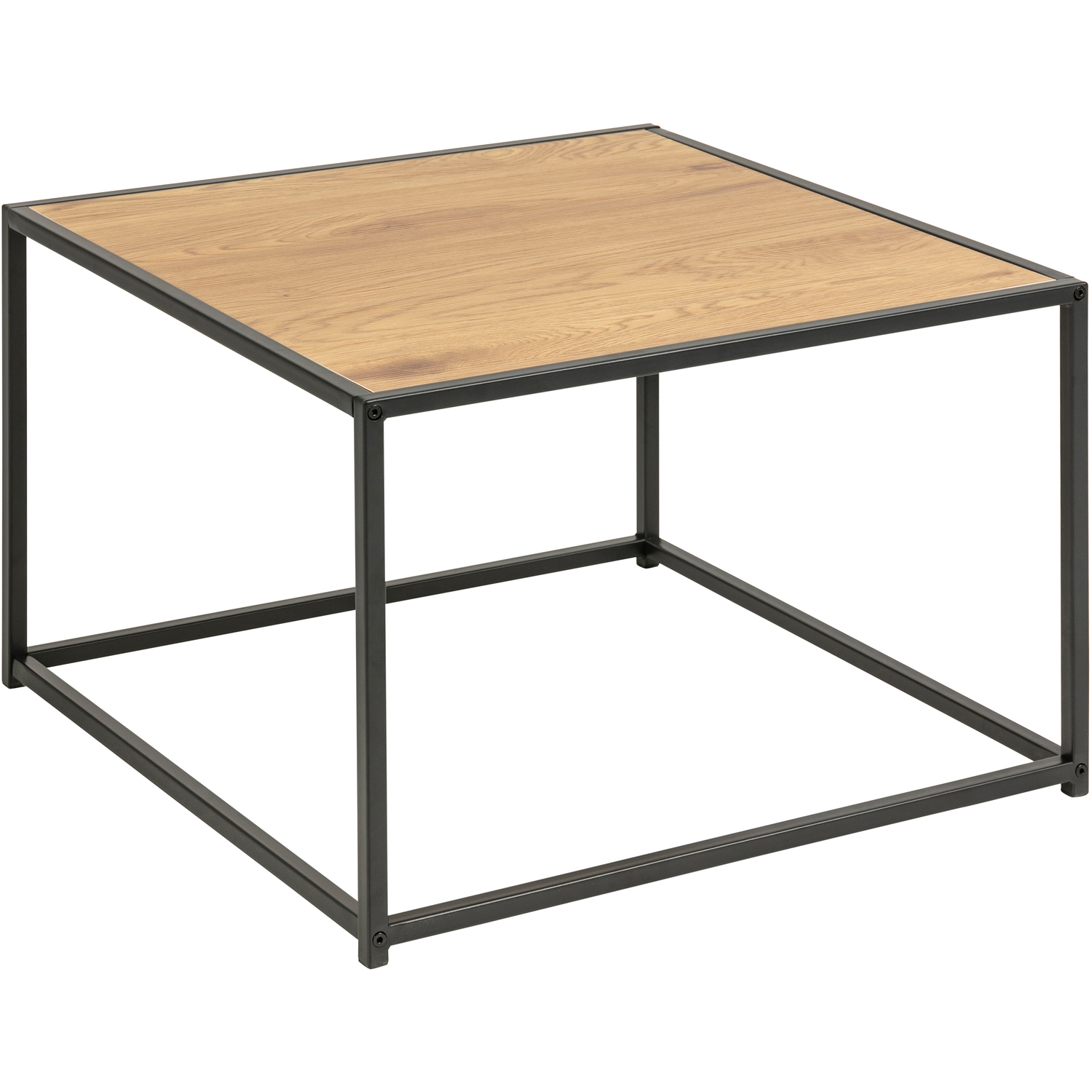 Furniture To Go Seaford Black Metal Coffee Table With Oak Top - Oak & Black