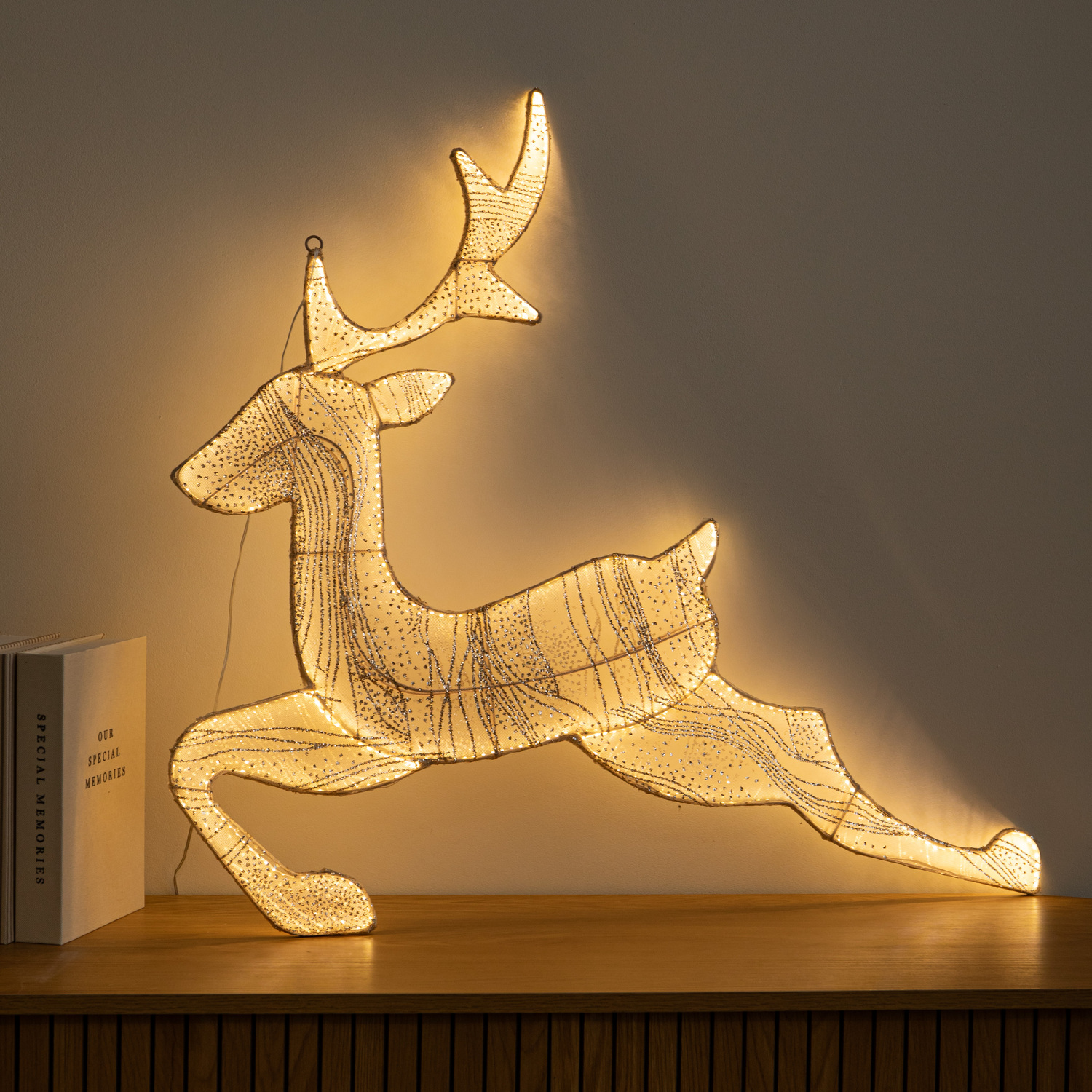 B&Q - 71Cm Light Up Gold Aura Leaping Christmas Reindeer With Leds - Image 2