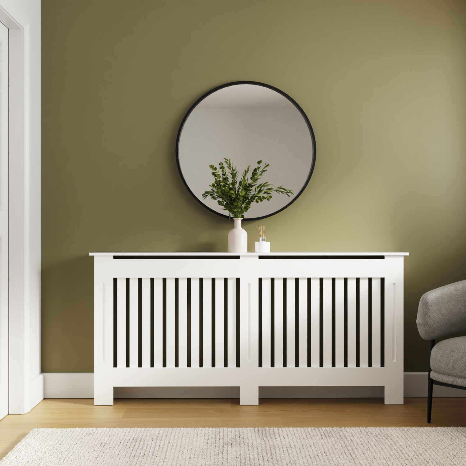 Harrison Open Slat Radiator Cover Xl White Gfw - Image 4