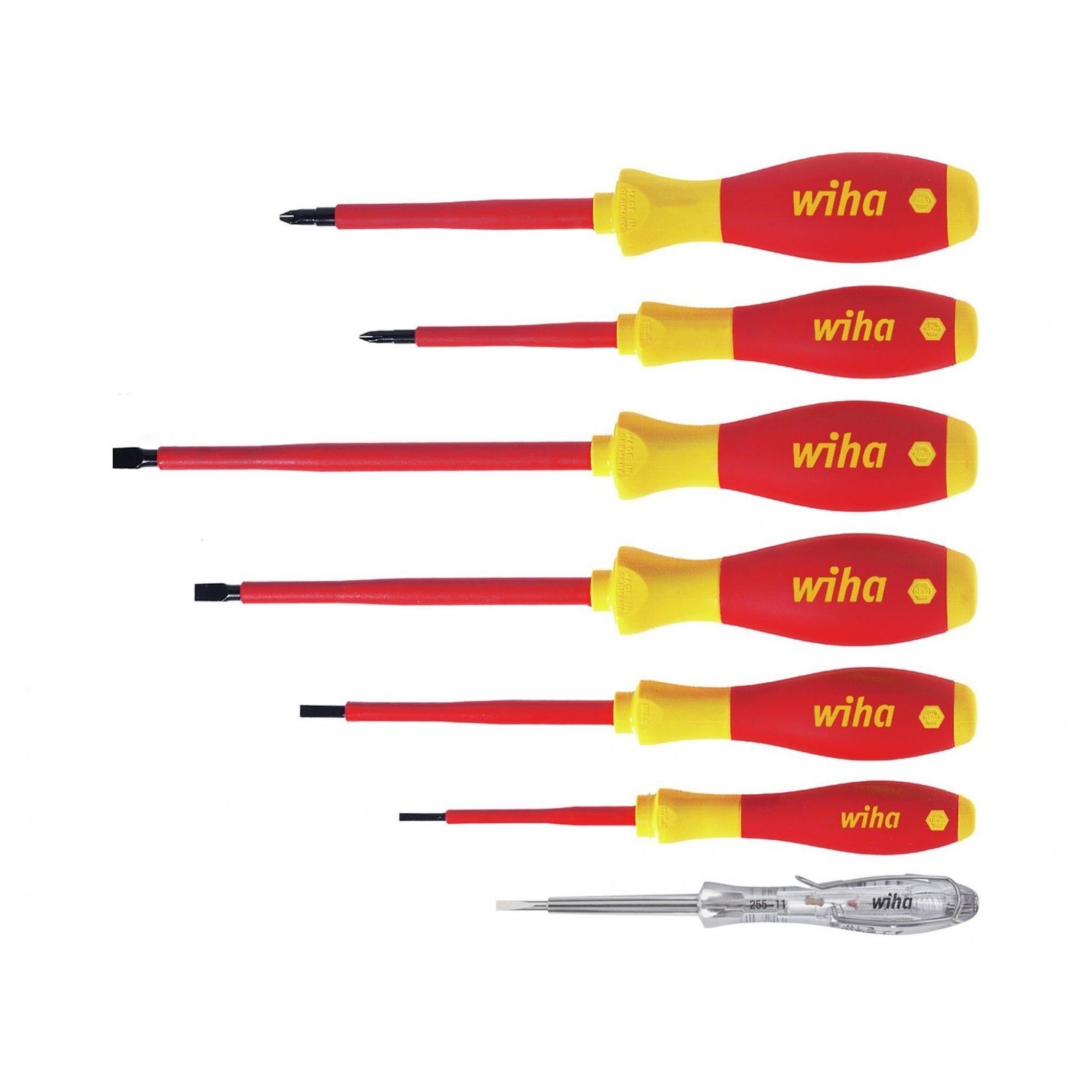 Wiha Softfinish Electric Sl/Ph Screwdriver Set, 7 Piece - Multi Colour