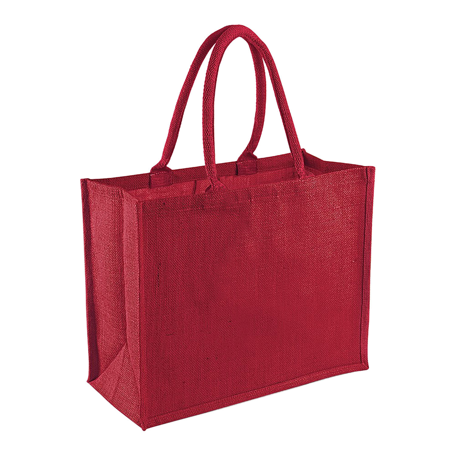 Westford Mill Classic Jute Shopper Bag (21 Litres) B - Red/Red