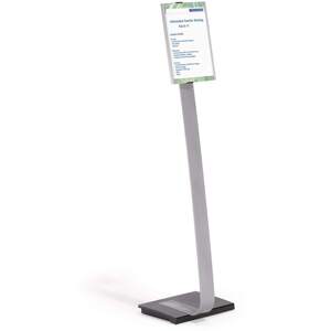 Info Sign Aluminium Display Panel Info Floor Stand A4 - 1.18m - Silver