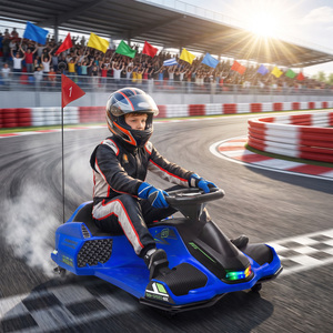 HOMCOM 12V Kids Electric Go Kart with 2 Speeds, Soft Start for 8-12, Blue