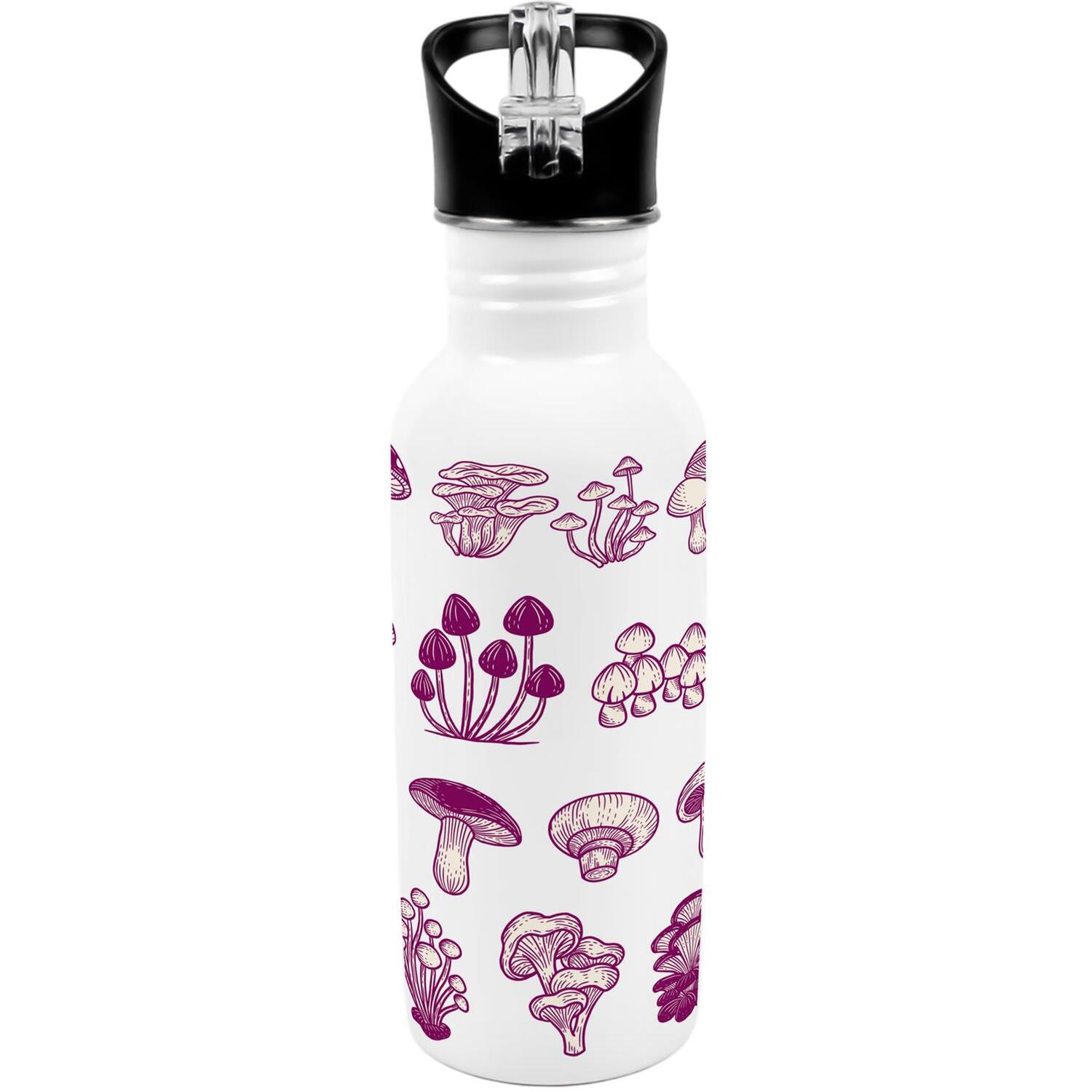 Purely Home Wild Mushrooms Metal Canteen Water Bottle - Purple