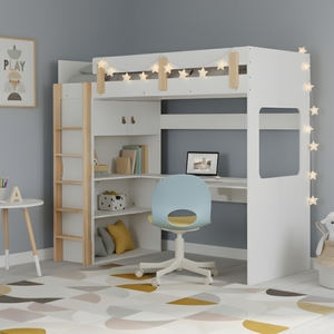 Noa and Nani Nells High Sleeper Cabin Bed with Built in Desk and Storage B