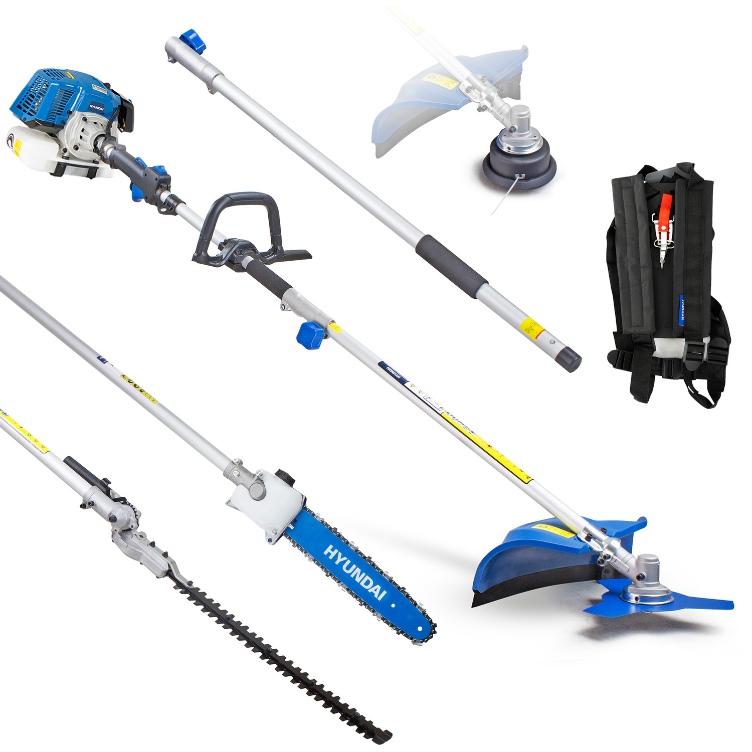 Hyundai Petrol Garden Multi Tool 52Cc 5 In 1 Chainsaw, Strimmer, Hedge Trimmer - Image 2