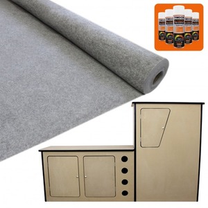 11sqm Smoke Grey Van Lining and Glue with Camper Kitchen