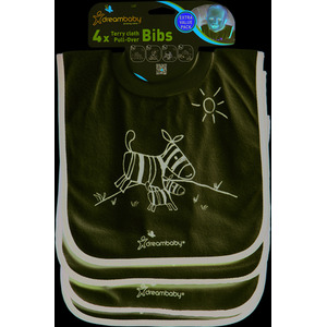 Pack of 4 Jungle TerryCloth Pull-Over Bibs