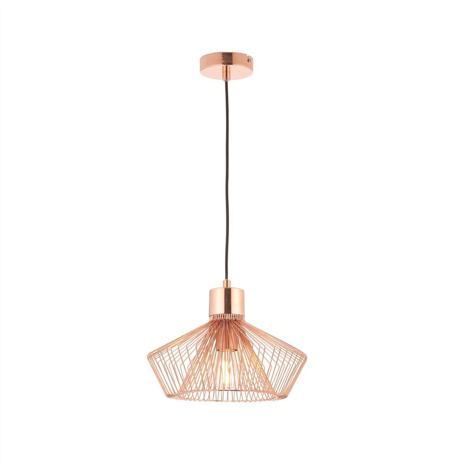 Kimberley 1 Light Pendant Copper Plate, E27 - Copper Plate