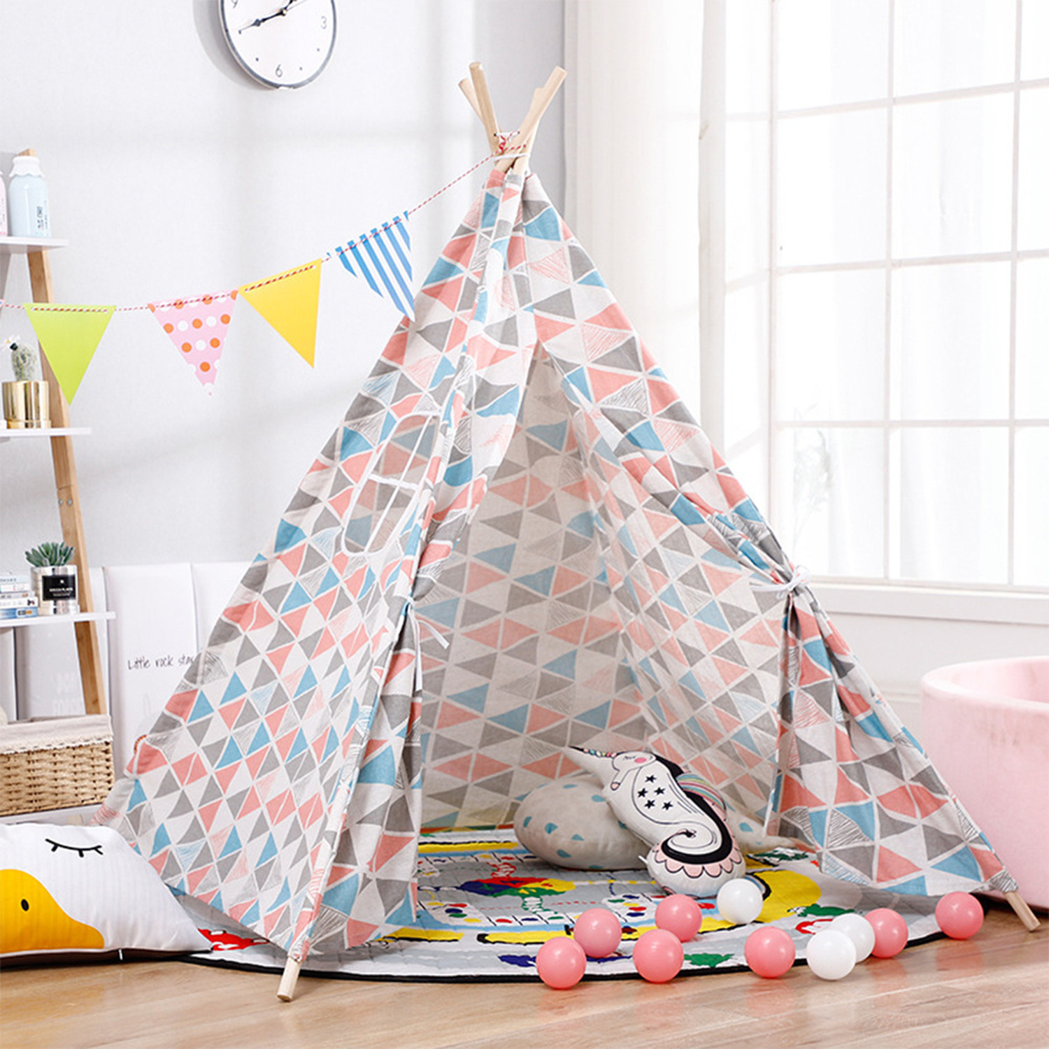 Image of Indian Style Children Play Tent Foldable Playhouse - Camouflage Color