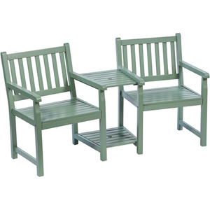 Hartlebury Rustic Bronze Duo Garden Bench with Central Table