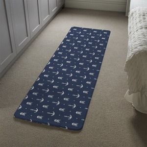 Anchor With Skull  Bones Runner Rug