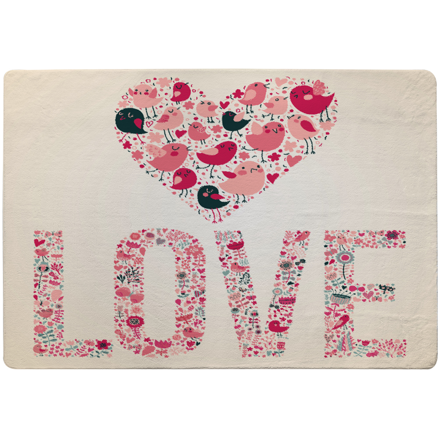 Love Hearts Rug - Pink / 150cm thumbnail