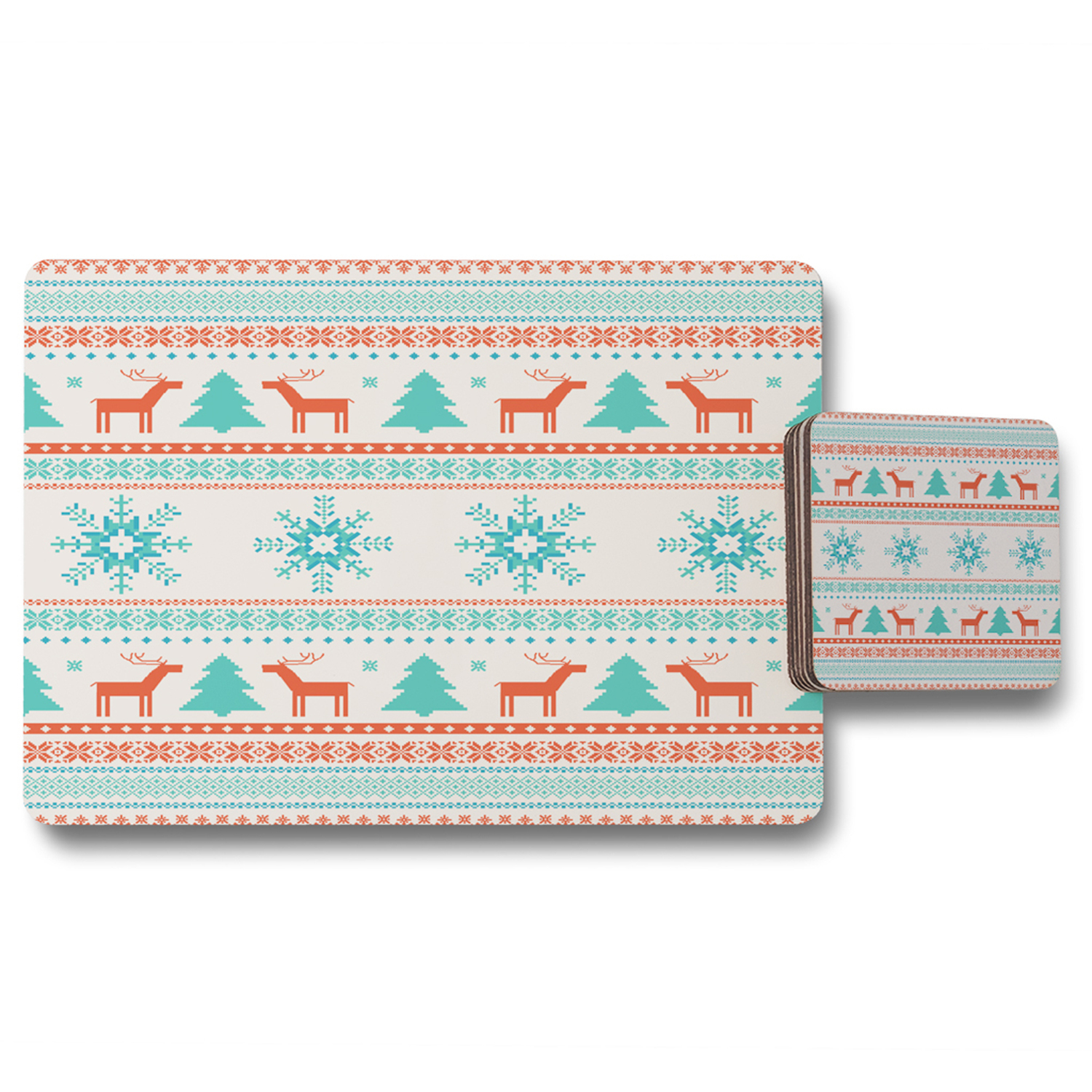 Image of Christmas Traditional Knitted Dining Placemat Coaster&hellip;