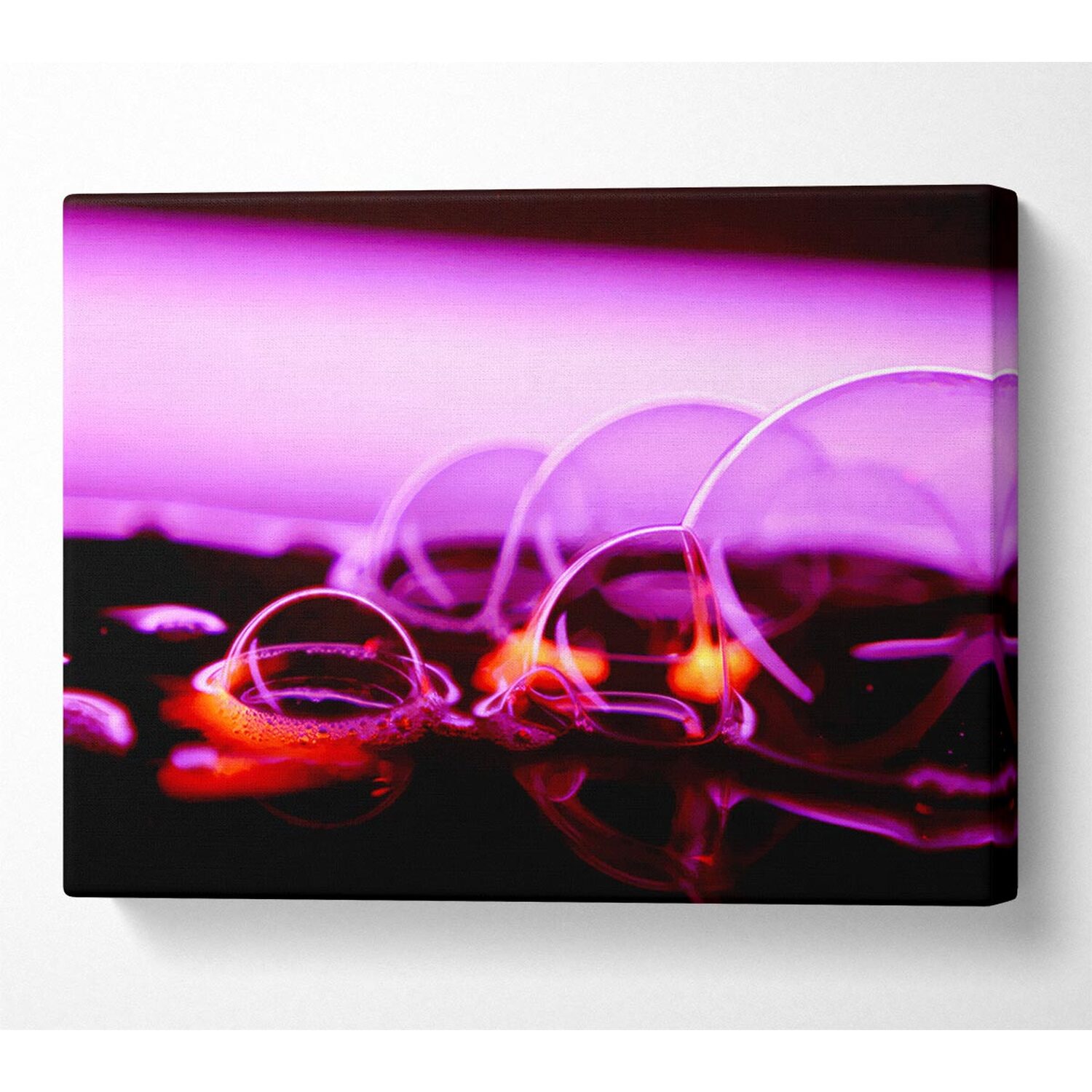 Wallart-Direct - Fire Bubbles Canvas Print Wall Art - Yellow / 101.6cm thumbnail