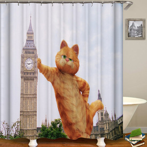 Big Ben and Garfield Shower Curtain