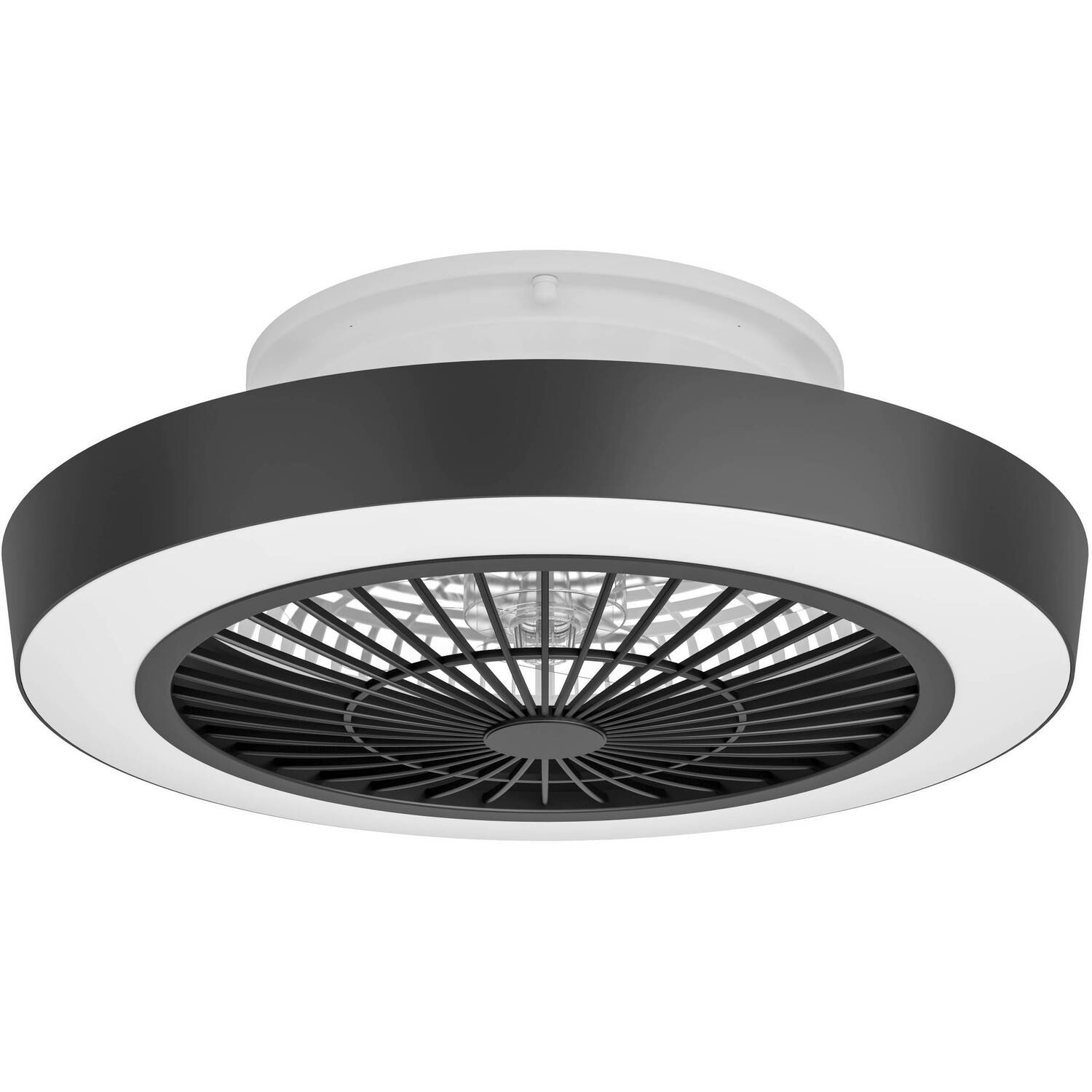EGLO Sazan WhiteBlack Ceiling Fan With Light