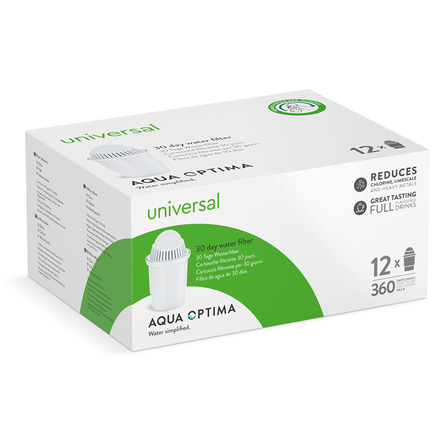 Image of Universal Water Filter Cartridges Classic Style - White / 12 pack
