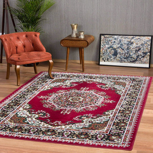 Bordered Traditional Living Room Rug
