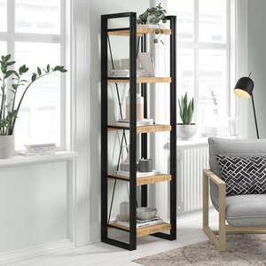 Upcycled Industrial Mintis Narrow Open Bookcase
