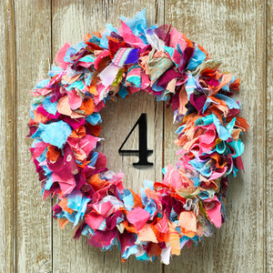 Rag Rug Recycled Sari Wreath