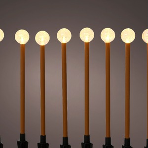 8 Mini Christmas Stake Lights Twinkling Globe Pathway Post Lights Warm White LED
